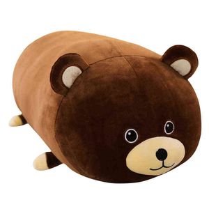 Animali cilindrici Giocattoli Lungo Cartone animato Farcito Peluche Gambe Cuscino Panda Orso Rana Ape Maiale Procione Dormire Rafforzare Bambini Adulti AA220314