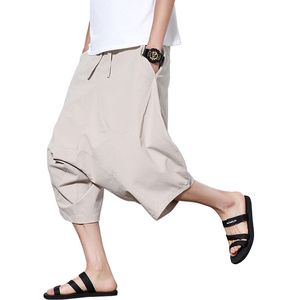 100٪٪ جودة عالية لينة ومريحة الرجال فضفاضة اقتصاص السراويل الصيف ماركة الملابس اليابانية الكورية الحريم السراويل 201118