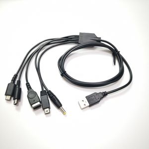 5 in 1 USB 1,2 m Ladekabel Kabel Ladegerät für Nintendo NDSL NDS NDSI XLL 3DS PSP Wii U GBA SP