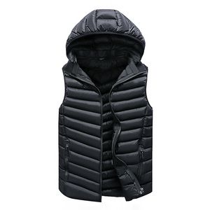 Gilet Uomo Giacca invernale da uomo solido Gilet da uomo caldo Capispalla Gilet casual da uomo Giacca con cappuccio Uomo Gilet da uomo senza maniche 201119