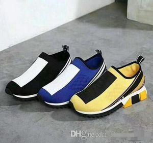 Fashion-2021 Populär nyaste Designer Unisex Kvinnors Sneakers Casual Mesh Shoe Yellow Women Blue Men Socks Skor Stövlar 35-46