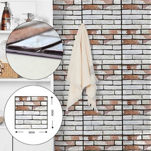 Artistic 3D Imitation Brick Self-adhesive PVC Wall Sticker Restaurant Bathroom Decor Kitchen Bedroom TV Background Decor 30x30CM