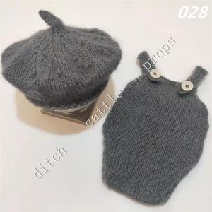 Berretti Cappelli Born Pography Props Mohair Abbigliamento tessuto a mano Cappello + Pantaloni