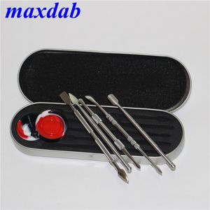 Heißer Verkauf Dab Tool Kit Wachs Dabber Werkzeug Set Aluminium Box Verpackung für Trockenen Kräuter Verdampfer Stift Wachs Zerstäuber Titan nagel