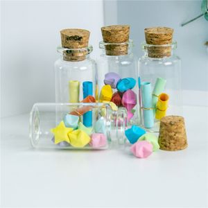 50pcs 30x60x17mm 25ml Empty Decorative Crafts Glass Bottles Small With Cork Message Drifted Vials