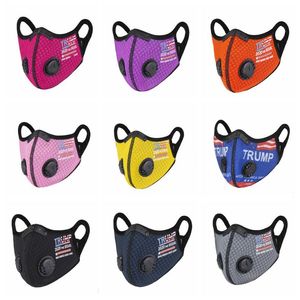 Trump Cykling Mask US Val Vuxen Barn Masker med Andningsventil Dammskyddad Hazeproof Andningsmask Utomhus Sport Mouth Cover LSK1785