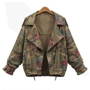 Sisjuly Herbst Spring Women Camo Jacket Military Mode Camouflage Windbreaker Kurzmantel Harujuku High Street Outwear 201013