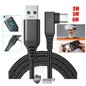 For VR Oculus Quest 2 Line Cables Sync Data Nylon Braided 3m 5m 6m USB to C Cable 3A Fast Charger Line Meta noey