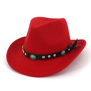 Jazz Fedora Hats Western Cowboy Top Hat Women Men Wide Brim Cap Женщина Войт Шляпа Человек Федорас Женский Мужской Весна Осень Зимняя Мода Панама Кепки Оптовая 2022