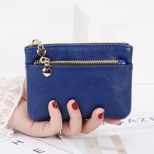 3pcs Münzversand Frauen pu einfaches quadratisch dünn kurzes Doppelzipper kleiner Brieftasche