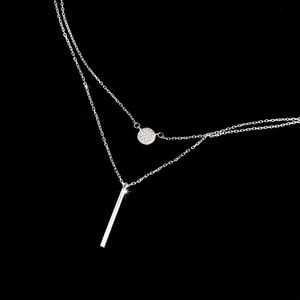 YPAY INS Doppi strati Collane girocollo geometriche per le donne 100% genuino 925 Sterling Silver Collana a catena a maglia Gioielli YMN214 Q0531