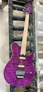 Chitarra elettrica Musicman nuova personalizzata all'ingrosso di alta qualità viola, spedizione gratuita,