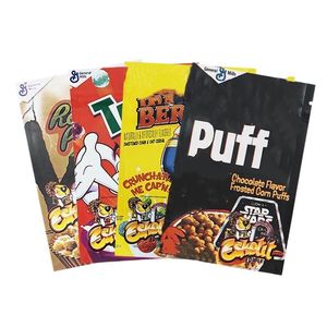 Edible Chips Mylar Packaging Bags Cereal Cinnamon Chocolate Brownie Crunch Loops Rice Krispies Puffs Trix Ruffles Gummies Sour Pouch