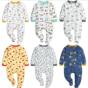 Unisex-Bebê recém-nascido Footfeet longo Romper animais impresso bebês bonitos Bodysuit para o inverno mola outono 7 estilos