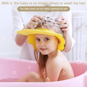 Duschkapslar för barn Vatten Ögon Öron Justerbar Storlek Shampoo Cap Wide Brim Hair Washing Baby Spädbarn Duck Shape Guard Hattar Småbarn