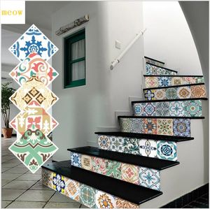 Bohemian waterproof Wall Stickers Tile paste kitchen PVC tiles patch pattern self-adhesive anti-skid