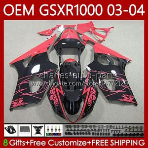 FAILI OEM 100%adatto per Suzuki 1000cc K3 GSX-R1000 03-04 BODY 67NO.225 GSXR 1000 CC GSXR1000 2003 2004 K 3 GSX R1000 GSXR-1000 ROSSO ROSSO 03 04 Bodywork in iniezione stampo iniezione