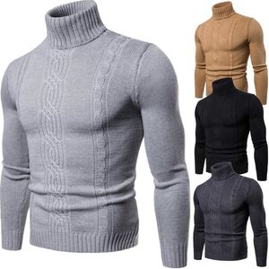 Hot fashion autumn winter warmth turtleneck men's high lapel pullover bottoming shirt jacquard knitted sweater men XY019 201104