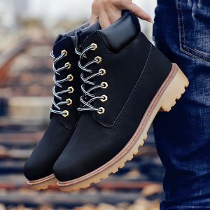 Coturno Black High Top Herrenstiefel Leder Winter Schneestiefel Männer Wasserdicht mit Fell Warmhalten Timber Bot Booties Land Schuhe 201126