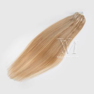 VMAE Europeia Micro Loop Extensões de Cabelo De Seda Piano # 27 # 613 Duplo desenhado em linha reta 1G / Strand 100g Humano cabelo micro anel extensões de cabelo