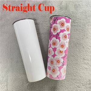 20oz 30oz sublimação em branco de tumblers magro com tampas à prova de vazamento de aço inoxidável Vaccumed copo de vinho de copo para presentes de Natal