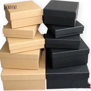 Gift Wrap High-klass Simple Black Card Kraft Paper Christmas Year Party Celebration Clothes Shoose Promotion Box B211d1