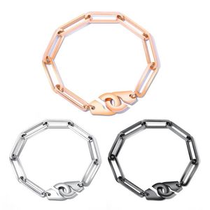 Fashion jewelry luxury designer simple titanium steel link chain bracelet for woman men girls students lovers couples