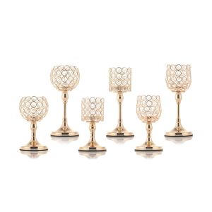 Szklane Pilar Tealight Candle Holders Crystal Candlesticks Stoi Dekoracje Ślubne Dla Domu Prezent LJ201018