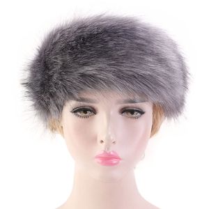 Ladies Faux Fur Fashion Headband Fleece Fodrade Kvinnor Skidhuvudbonader