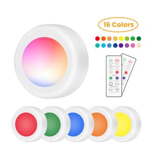 16 Color LED Down lights Cabinet Lamp Colorful Dimmable Touch Sensor Night Light Remote Control Wireless SPOT LIGHT Festoon