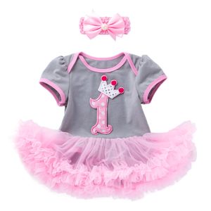 Baby Girl Princess Dress Suit krótkie rękaw noworodka bawełniana bawełna romperowa spódnica 0-24 miesiące