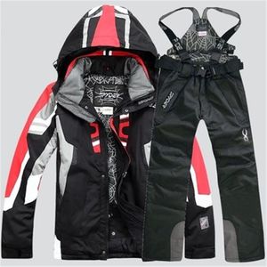 Novos Homens Quentes Snowboard Fatos Homens Winter Ski Terno Masculino Impermeável Respirável Neve Casaco + Pant Ski Sets Set de Snowboard 201114