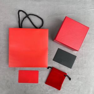 Wholesale necklace bracelet card resale online - Europe America Designer Fashion Style Red Printed Pattern Qee Letter Jewelry Sets Boxes Necklace Bracelet Earrings Ring Box Dust Bag Gift Bag Card