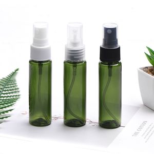 30ml PET plastic hand sanitizer bottle travel portable sub-packing bottle flat shoulder dark green spray pump