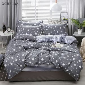 Set di biancheria da letto Family Double Queen King Grey Estetica Stelle Copriletto Teen Lenzuolo singolo Federa 4 pezzi Set copripiumino 201127