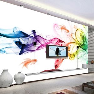 Wholesale wall color tv background resale online - Custom Mural D Wallpaper Modern Abstract Geometric Color Art Wall Living Room Sofa TV Background Waterproof