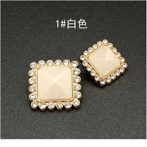 Gold Buttons Decorative For Clothing Pearl Rhinestone Metal Button On Clothes Suit Women Coat Square Bottone Vintage Cra jllVNZ