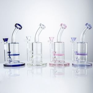 Hookahs med honeycomb Perc 4 färger DAB Rigger glas vatten Bong Vattenrör Oljeplattform Rökning Tillbehör LXMD21401