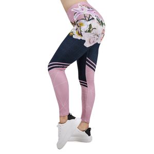 Mulheres Legging Primavera em Bloom 3D Impressão Leggins Slim Alta Elasticidade Legins Popular Fitness Leggings Feminino Calças LJ201006