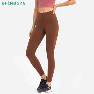 SHINBENE 2021 Nuovo Colore-CLASSICO 3.0 Seconda Pelle Sensazione Fitness Legging Calzamaglie Sportive Donne Camel Toe Prova Palestra Yoga Pantaloni Leggings H1221