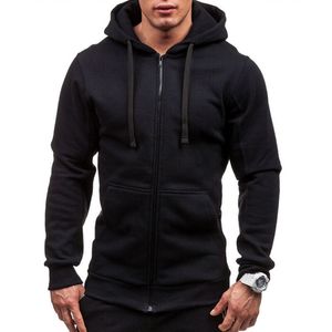 2020 Najnowszy Hot Autumn Winter Fashion Fleece Hoodie Mens Casual Slim Thermal Lined Hood Kurtka Bluza Zip Odzież Odzież Warm Q0105