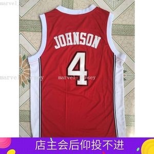 Maglia personalizzata cucita Ncaa UNLV 4 Johnson Red Embroidery Shirt da donna giovanile da uomo maglie da basket XS-6XL NCAA