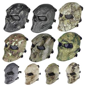 Taktyczna maska ​​czaszki z maską Airsoft Sprzęt Outdoor Sports Protection Gear Full Face P03102