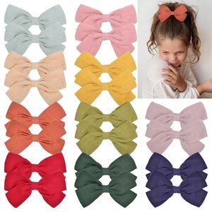 Flickor Hårtillbehör Hairclips BB Clip Barrettes Barnklipp Barn Barn Barnbåge 20 färger Prinsessan Bomull