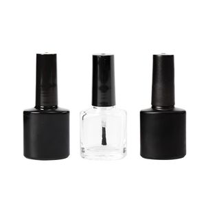 10 ml esvazie esmalte garrafas claras / preto oblato vidro cnd esmalte gel garrafa gel garrafa gel garrafa com escova