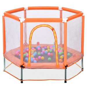 55 tums småbarns trampolin med säkerhetshölje nät och bollar inomhus utomhus mini trampolin för barn barn USA Stocka28