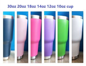 Personality Sublimation Blanks Cups 12oz 20oz 30oz de aço inoxidável tumbler vácuo caneca isolada com tampa DIY Gift Cup