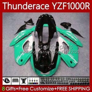 Bodys Kit ل Yamaha Thunderace Cyan Black YZF 1000 ص 1000R YZF1000R 96-07 87NO.106 YZF-1000R 96 03 04 05 06 07 07 YZF1000-R 1996 1997 1998 1999 2000 2000 2002 2002 2007 Fairing