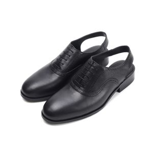 Новые 6962 Стиль летние черные мужчины кожаные итальянские высококачественные мужские сандалии ручной работы
