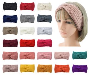 36 Colors Knitted Crochet Headband 2 in 1 scarf headband Women Winter Sports Headwrap Head Band Ear Warmer Beanie Cap Headbands